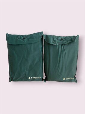 2 Green Unisex Travel Hooded Raincoats Samsonite Packable Waterproof Jackets